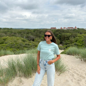 Tee-shirt vert sauge avec logo blanc Ojem