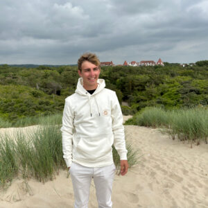 Sweat à capuche ivoire avec logo beige