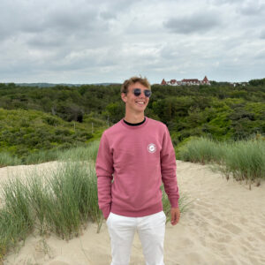 Sweat rose Ojem avec logo blanc