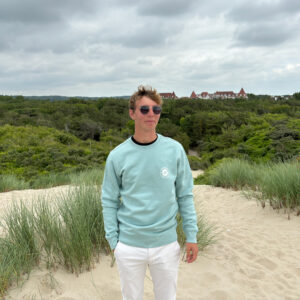 Sweat vert Ojem avec logo blanc