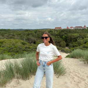 Tee shirt Ojem blanc avec logo vert